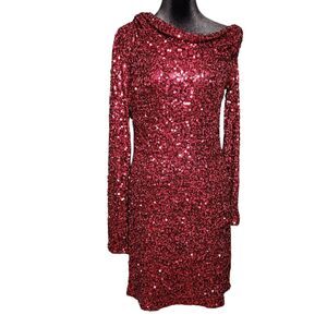 Vici Red Sequin Midi Dress